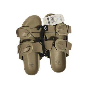 Women's Dress footbed Slide, Time and Tru, 6, Sage, NWT